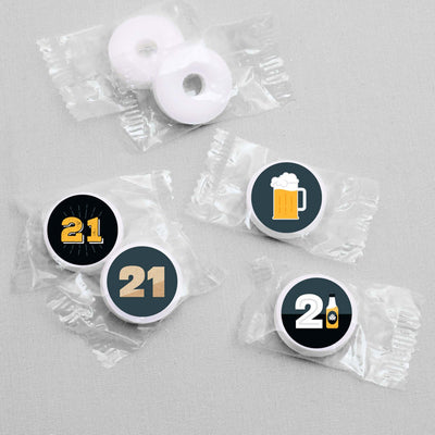 Cheers and Beers to 21 Years - 21st Birthday Party Round Candy Sticker Favors - Labels Fit Hershey's Kisses (1 sheet of 108)