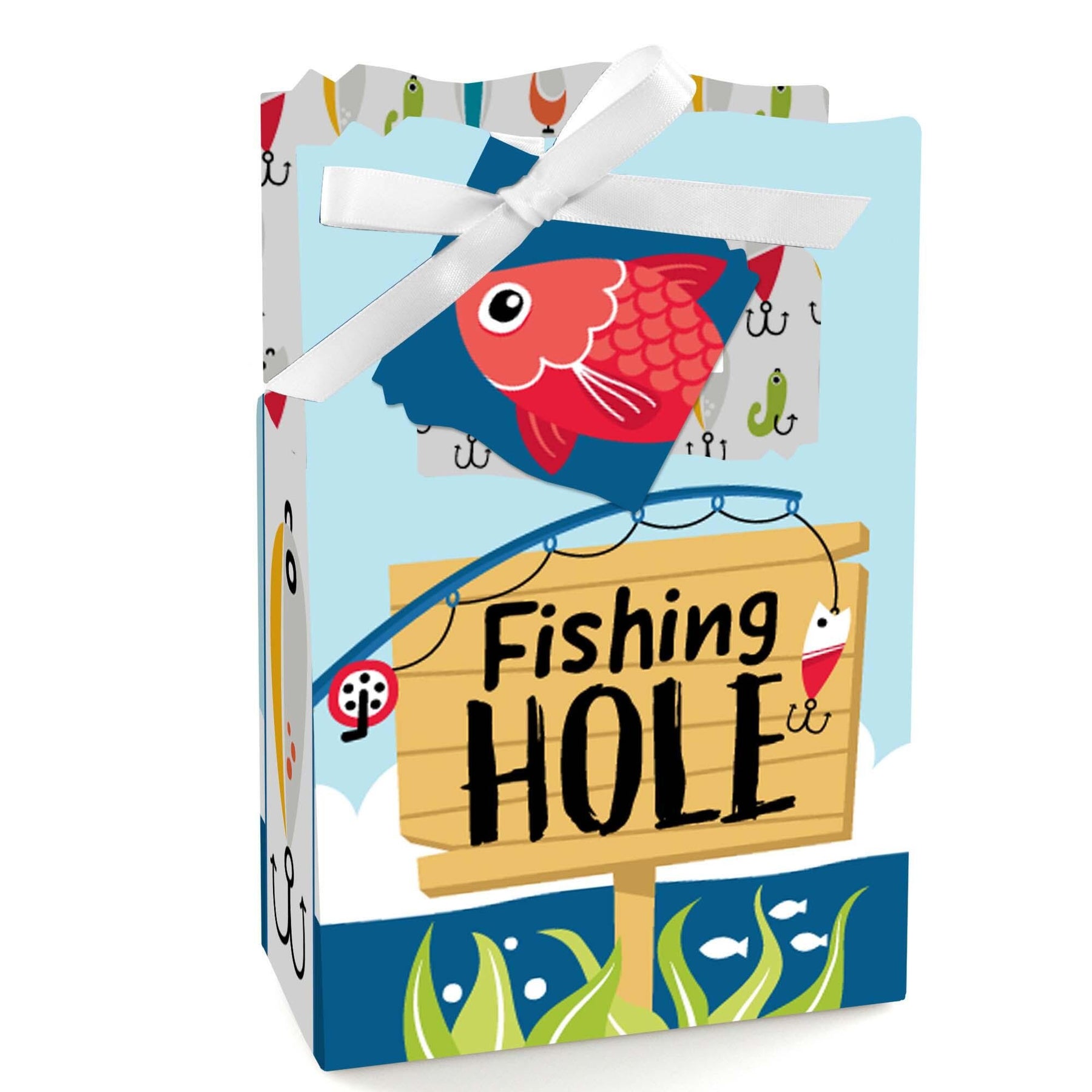 Let's Go Fishing - Fish Themed Party or Birthday Party Favor Boxes - Set of  12