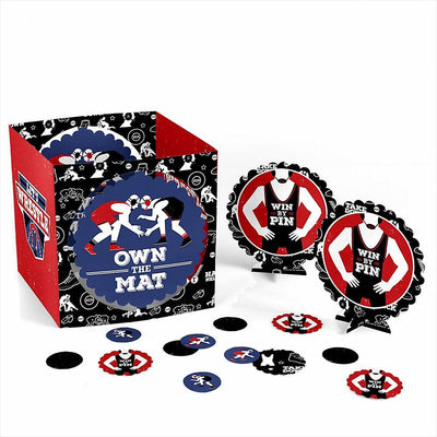 Own The Mat - Wrestling - Birthday Party or Wrestler Party Centerpiece and Table Decoration Kit