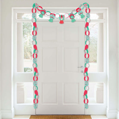 Elf Squad - 90 Chain Links and 30 Paper Tassels Decoration Kit - Kids Elf Christmas and Birthday Party Paper Chains Garland - 21 feet