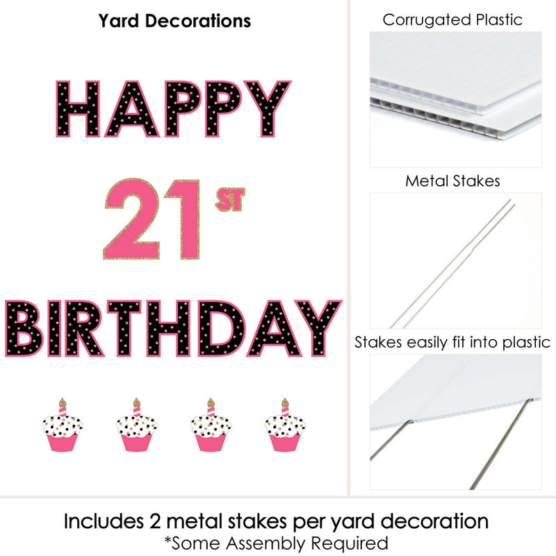 Finally 21 Girl - Yard Sign Outdoor Lawn Decorations - Happy 21st Birthday Yard Signs