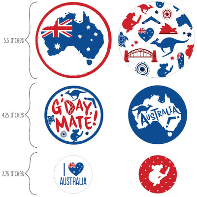 Australia Day - G'Day Mate Aussie Party Giant Circle Confetti - Party Decorations - Large Confetti 27 Count