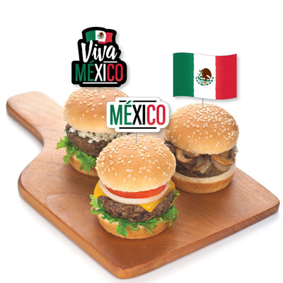 Viva Mexico - Dessert Cupcake Toppers - Mexican Independence Day Party Clear Treat Picks - Set of 24