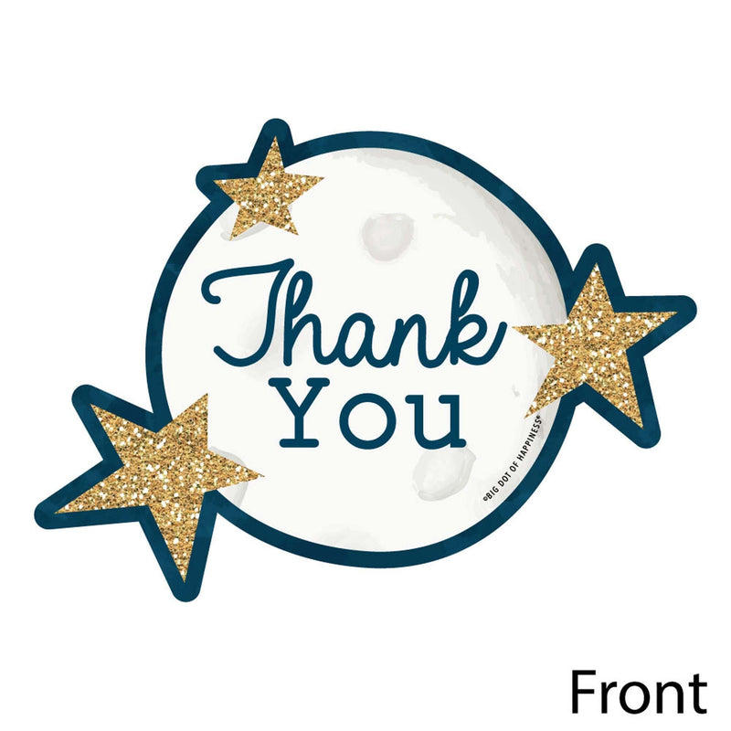 Twinkle Twinkle Little Star - Shaped Thank You Cards - Baby Shower or Birthday Party Thank You Note Cards with Envelopes - Set of 12