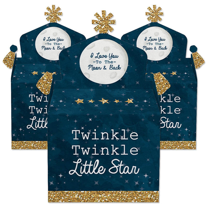 Twinkle Twinkle Little Star - Treat Box Party Favors - Baby Shower or Birthday Party Goodie Gable Boxes - Set of 12