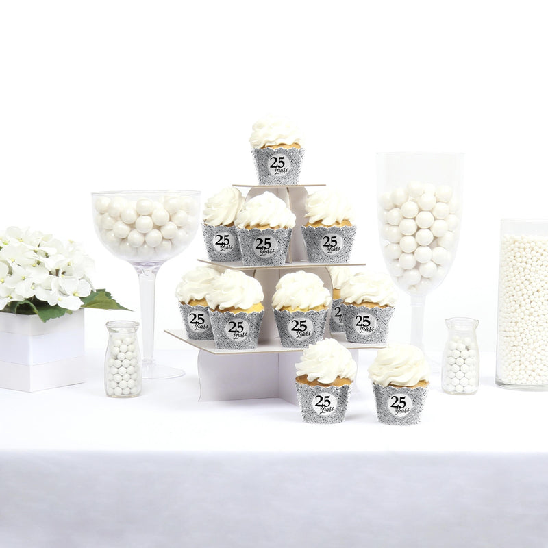 We Still Do - 25th Wedding Anniversary - Wedding Anniversary Decorations - Party Cupcake Wrappers - Set of 12