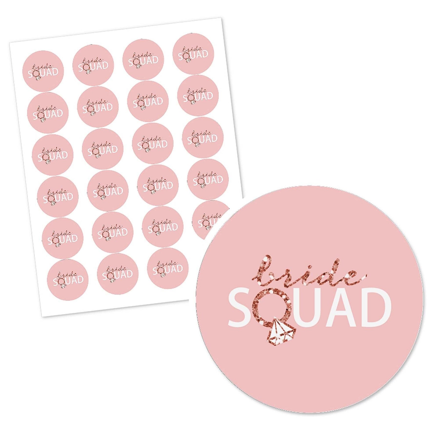 Bride Squad - Bachelorette Party & Bridal Shower Party Sticker Labels - 24  ct