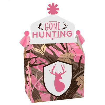 Pink Gone Hunting - Mini Candy Bar Wrappers, Round Candy Stickers and  Circle Stickers - Deer Hunting Girl Camo Baby Shower or Birthday Party  Candy