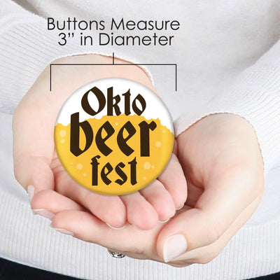 Oktoberfest - 3 inch German Beer Festival Badge - Pinback Buttons - Set of 8