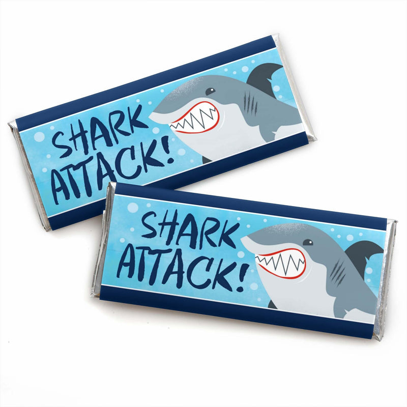 Shark Zone - Candy Bar Wrapper Jawsome Shark Party or Birthday Party Favors - Set of 24