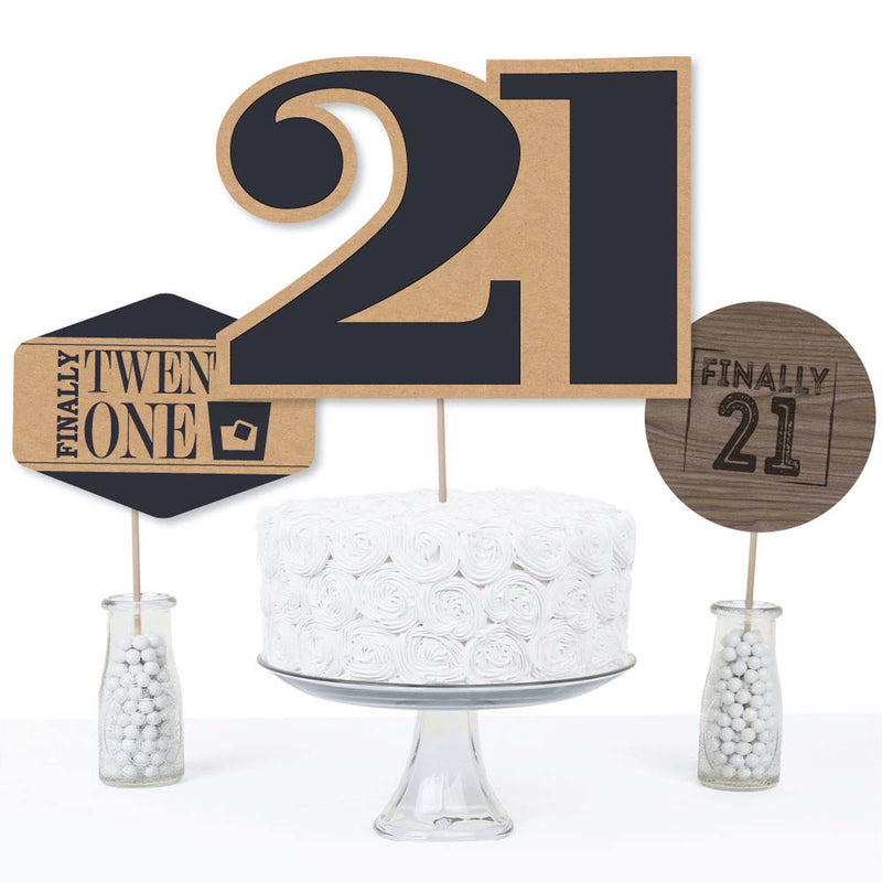 Finally 21 - 21st Birthday Party Centerpiece Sticks - Table Toppers - Set of 15