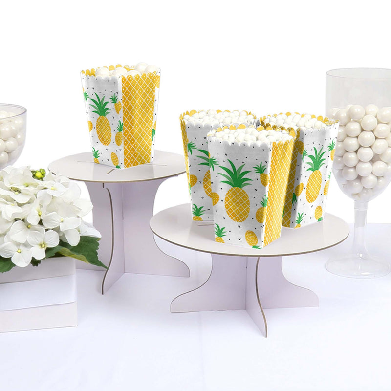 Tropical Pineapple - Summer Party Favor Popcorn Treat Boxes - Set of 12