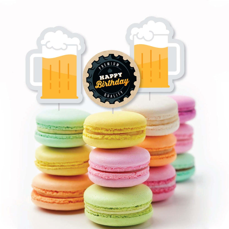 Cheers and Beers to 21 Years - Dessert Cupcake Toppers - 21st Birthday Party Clear Treat Picks - Set of 24