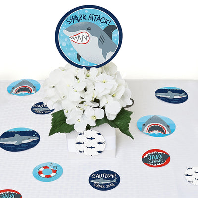 Shark Zone - Jawsome Shark Party or Birthday Party Giant Circle Confetti - Decorations - Large Confetti 27 Count