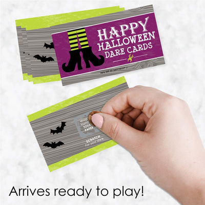 Happy Halloween - Witch Party Game Scratch Off Dare Cards - 22 Count