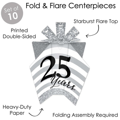 We Still Do - 25th Wedding Anniversary - Table Decorations - Anniversary Party Fold and Flare Centerpieces - 10 Count