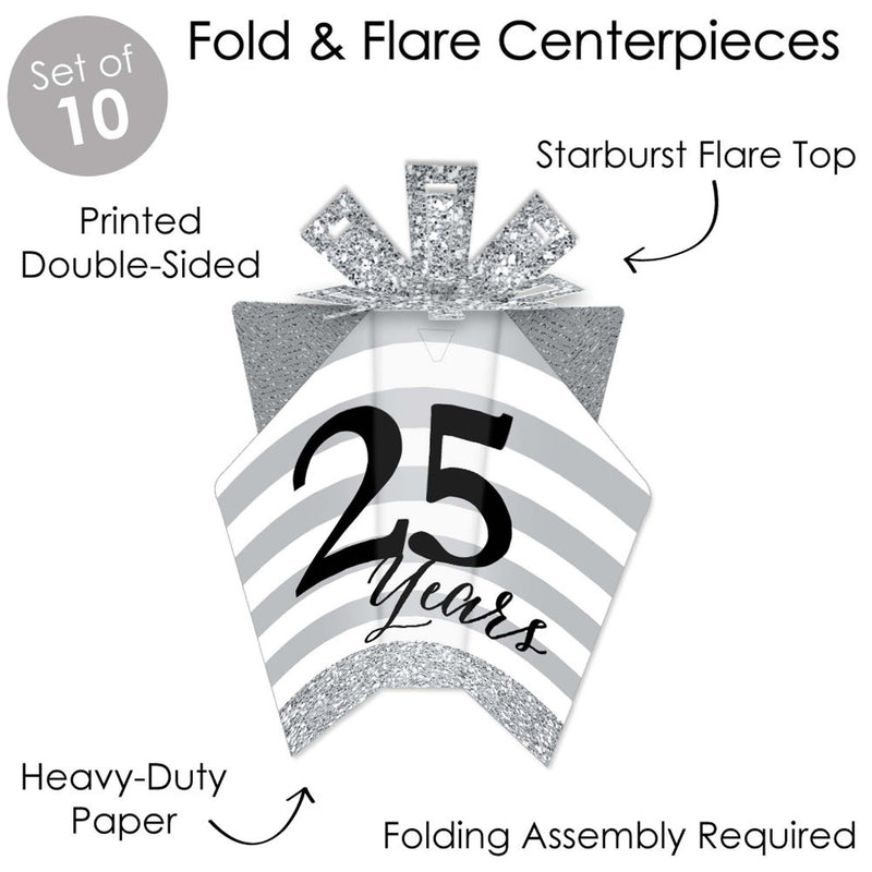 We Still Do - 25th Wedding Anniversary - Table Decorations - Anniversary Party Fold and Flare Centerpieces - 10 Count