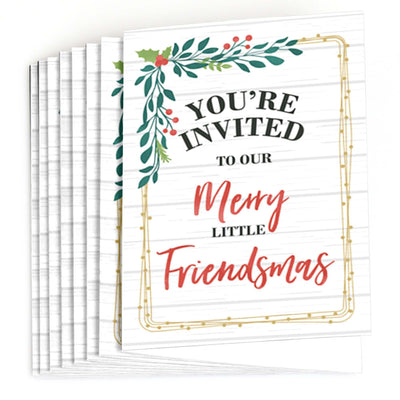 Rustic Merry Friendsmas - Fill In Friends Christmas Invitations