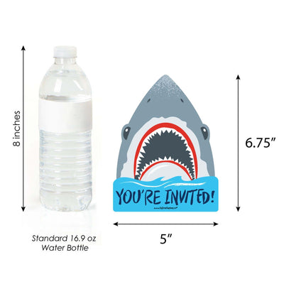 Shark Zone - Shaped Fill-In Invitations - Jawsome Shark Party or Birthday Party Invitation Cards with Envelopes - Set of 12