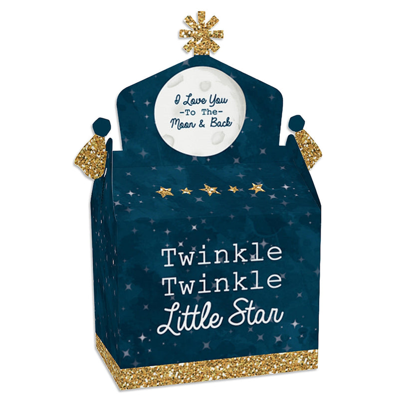 Twinkle Twinkle Little Star - Treat Box Party Favors - Baby Shower or Birthday Party Goodie Gable Boxes - Set of 12