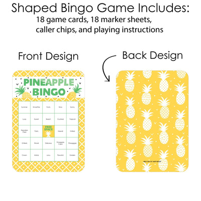 Tropical Pineapple - Bingo Cards and Markers - Summer Party Bingo Game - Set of 18