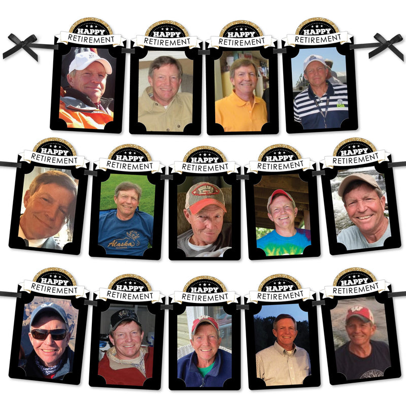 Happy Retirement - DIY Retirement Party Decor - Picture Display - Photo Banner