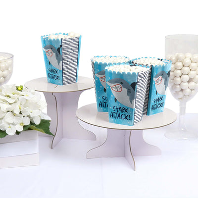 Shark Zone - Jawsome Shark Party or Birthday Party Favor Popcorn Treat Boxes - Set of 12