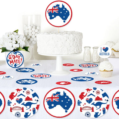 Australia Day - G'Day Mate Aussie Party Giant Circle Confetti - Party Decorations - Large Confetti 27 Count