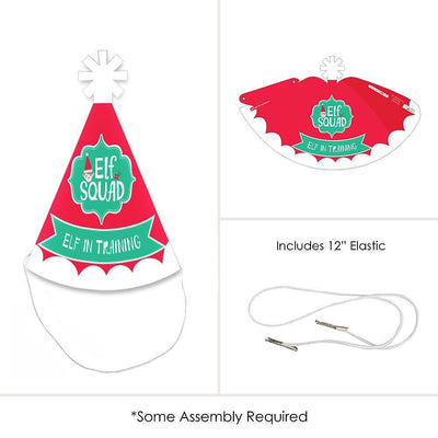 Elf Squad - Mini Cone Kids Elf Christmas and Birthday Party Hats - Small Little Party Hats - Set of 8