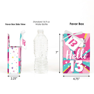 Girl 13th Birthday - Official Teenager Birthday Party Favor Boxes - Set of 12