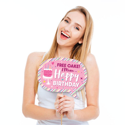 Funny Girl 13th Birthday - Official Teenager Birthday Party Photo Booth Props Kit - 10 Piece