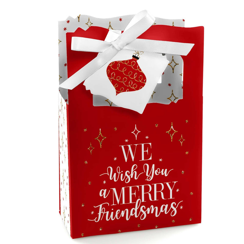 Red and Gold Friendsmas - Friends Christmas Party Favor Boxes - Set of 12