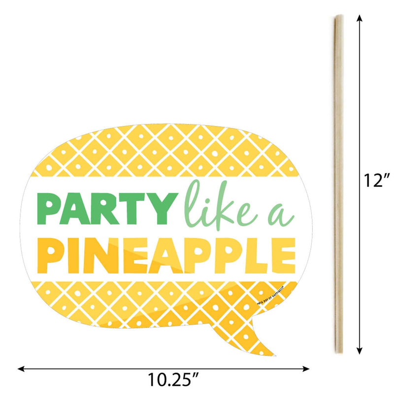 Funny Tropical Pineapple - 10 Piece Summer Party Photo Booth Props Kit