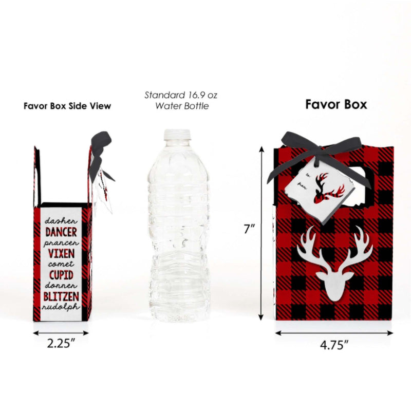 Prancing Plaid - Christmas and Holiday Buffalo Plaid Party Gift Boxes - 12 Count