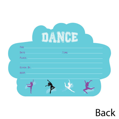 Must Dance to the Beat - Dance - Shaped Fill-In Invitations - Birthday Party or Dance Party Invitation Cards with Envelopes - Set of 12