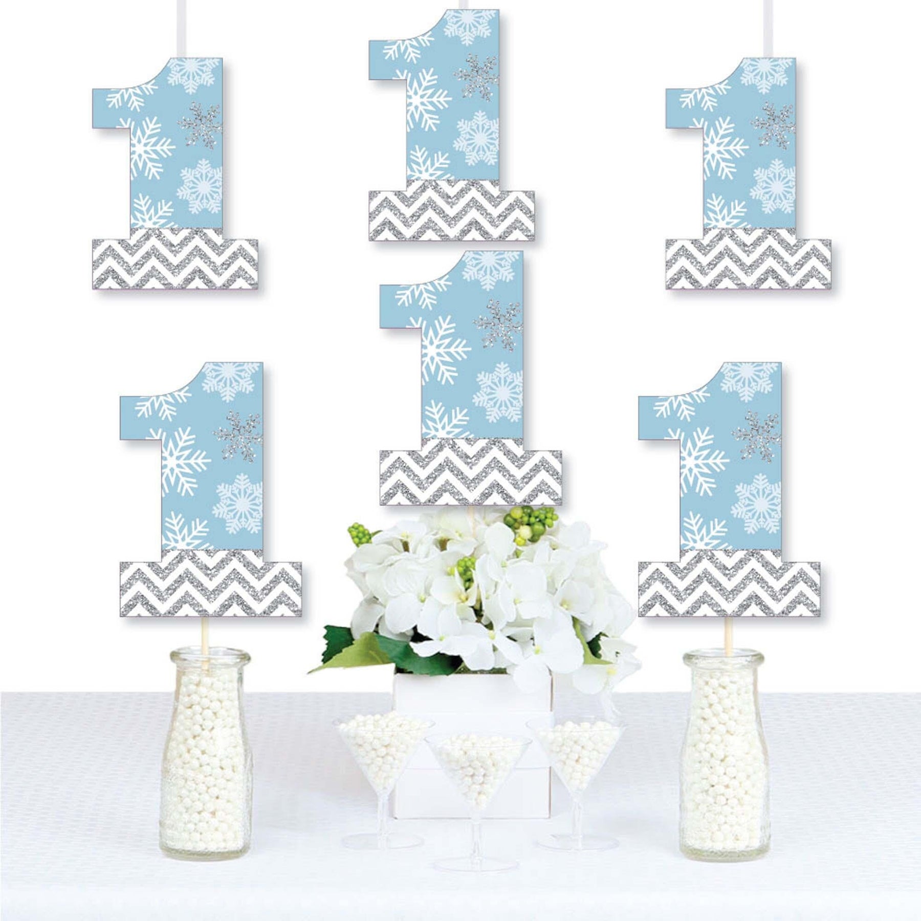 Big Dot Of Happiness Winter Wonderland - Decor Diy Snowflake Holiday Party  Essentials - Set of 20