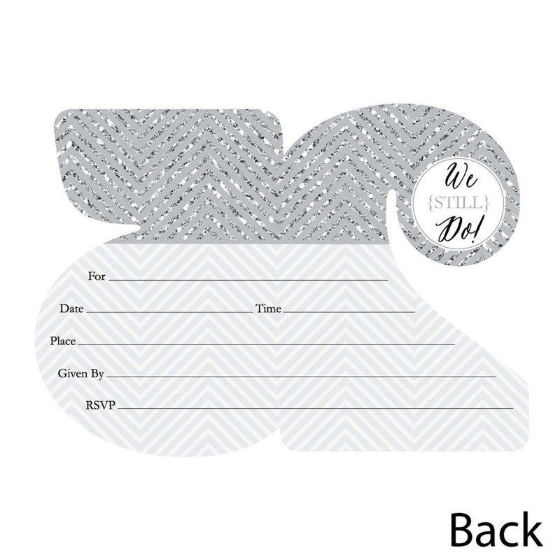 We Still Do - 25th Wedding Anniversary - Shaped Fill-In Invitations - Anniversary Party Invitation Cards with Envelopes - Set of 12