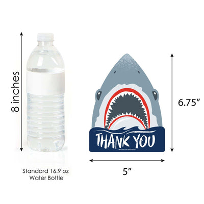 Shark Zone - Shaped Thank You Cards - Jawsome Shark Party or Birthday Party Thank You Note Cards with Envelopes - Set of 12