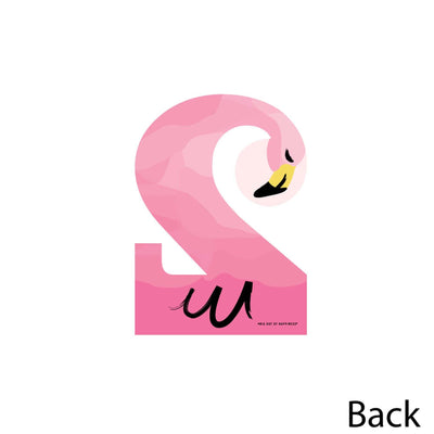 2nd Birthday Pink Flamingo - Two Shaped Decorations DIY Tropical Second Birthday Party Essentials - Set of 20