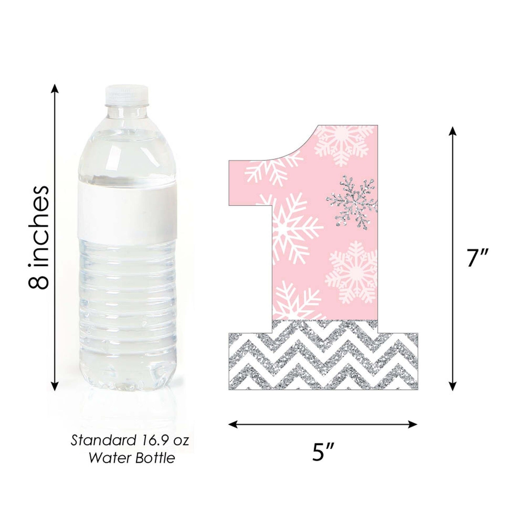 50 PC Transparent Blue Winter Wonderland Personalized Plastic Water Bottles 8 27 oz