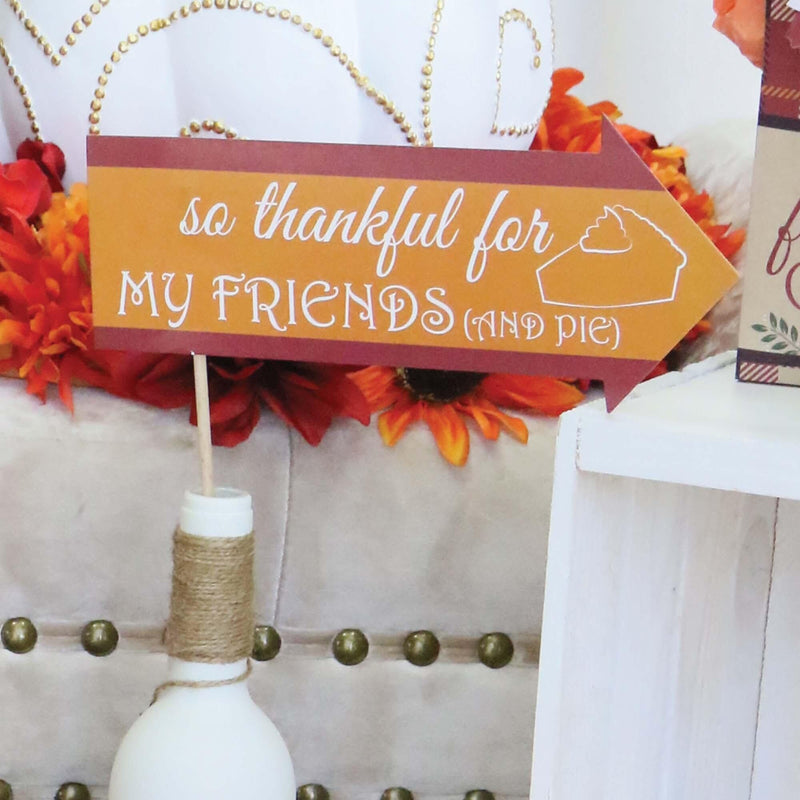 Funny Friends Thanksgiving Feast - 10 Piece Friendsgiving Photo Booth Props Kit