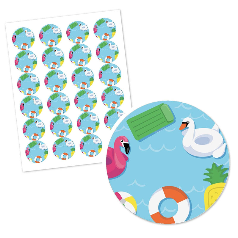 Make A Splash - Pool Party - Personalized Summer Swimming Party or Birthday Party Sticker Labels - 24 ct