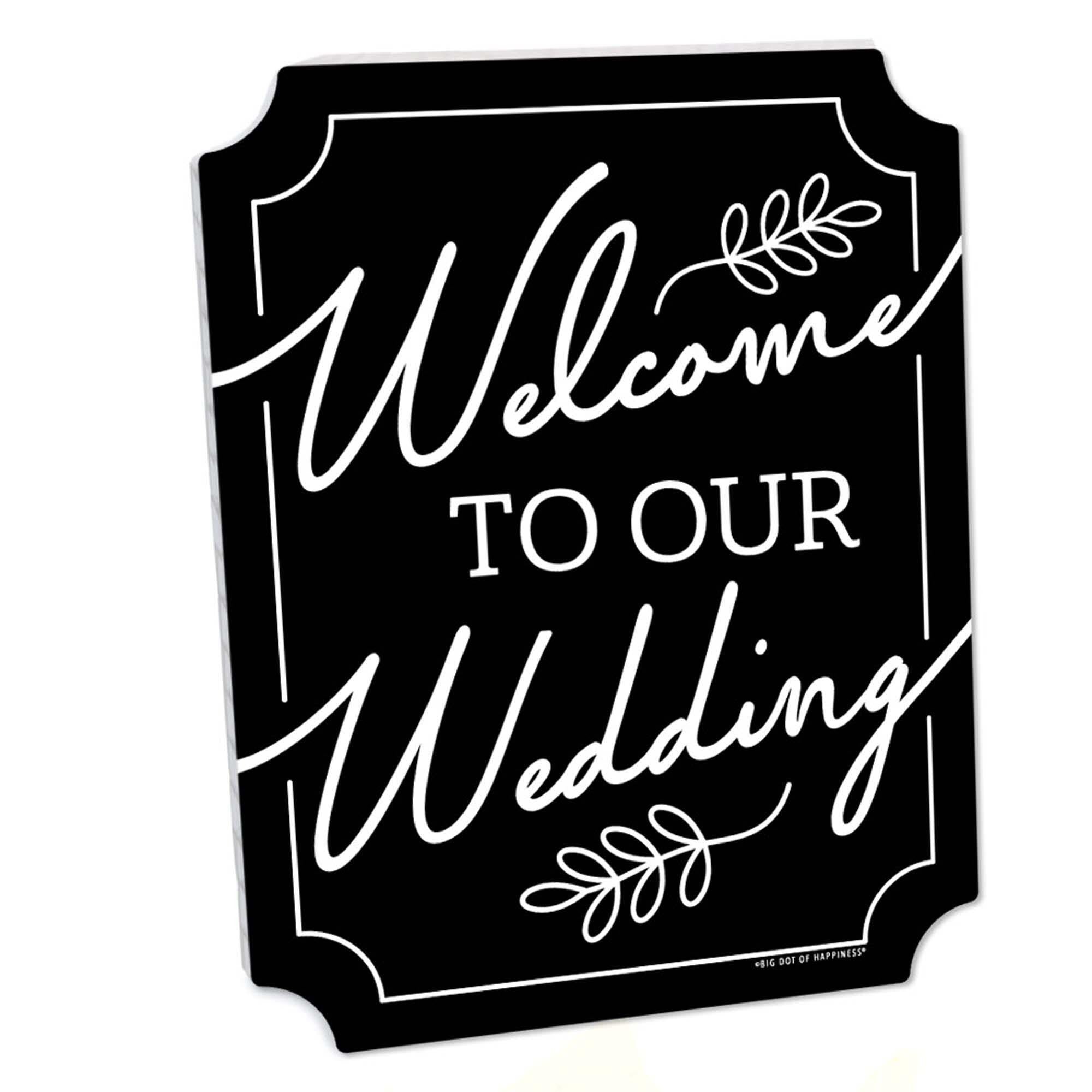 Black Welcome To Our Wedding Sign - Wedding Ceremony Decorations ...