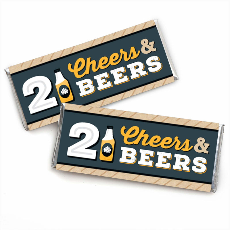 Cheers and Beers to 21 Years - Candy Bar Wrapper 21st Birthday Party Favors - Set of 24