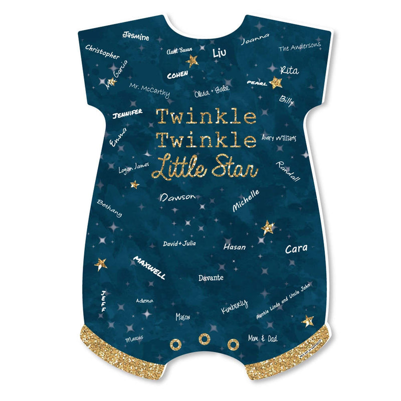 Twinkle Twinkle Little Star - Baby Bodysuit Guest Book Sign - Baby Shower Guestbook Alternative - Signature Mat