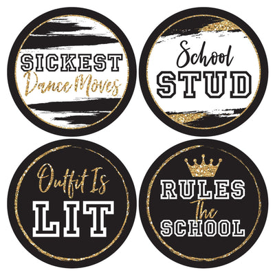 HOCO Dance - Homecoming Funny Name Tags - Party Badges Sticker Set of 12