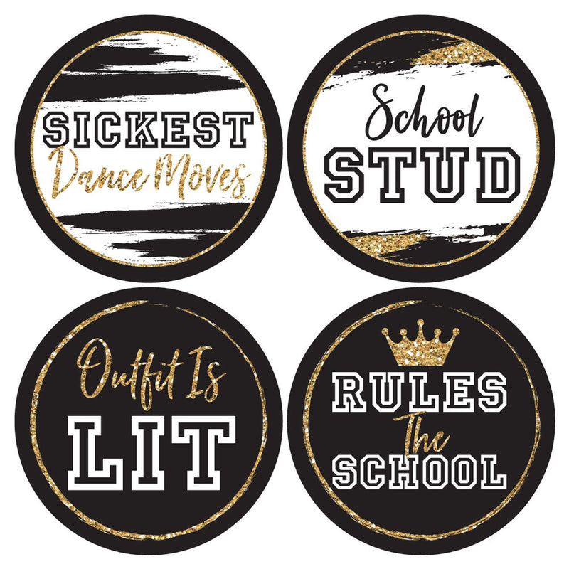 HOCO Dance - Homecoming Funny Name Tags - Party Badges Sticker Set of 12