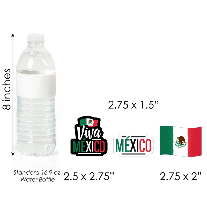 Viva Mexico - Dessert Cupcake Toppers - Mexican Independence Day Party Clear Treat Picks - Set of 24