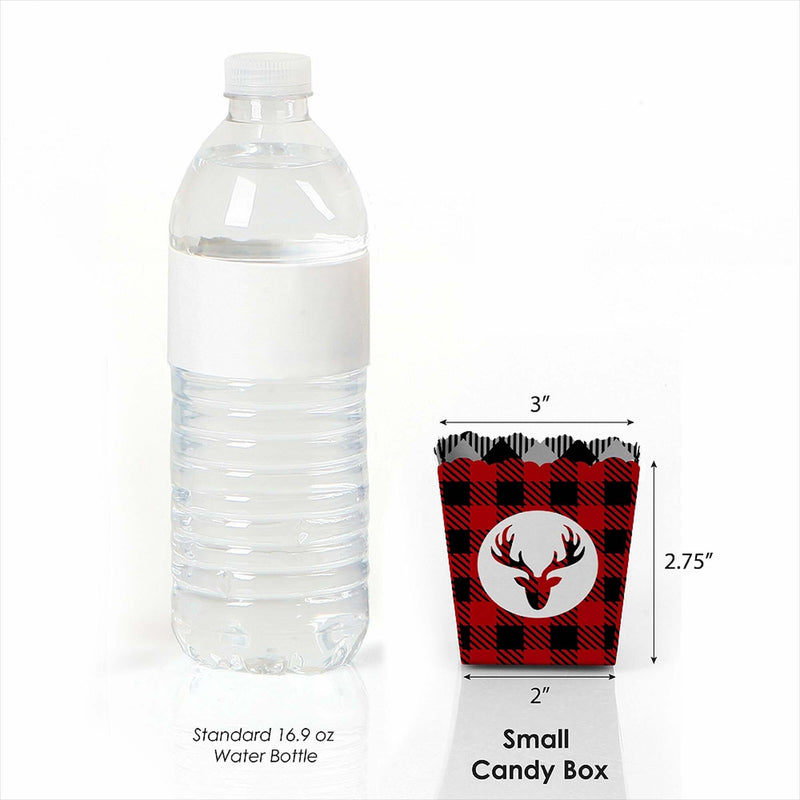 Prancing Plaid - Party Mini Favor Boxes - Christmas and Holiday Buffalo Plaid Party Treat Candy Boxes - Set of 12