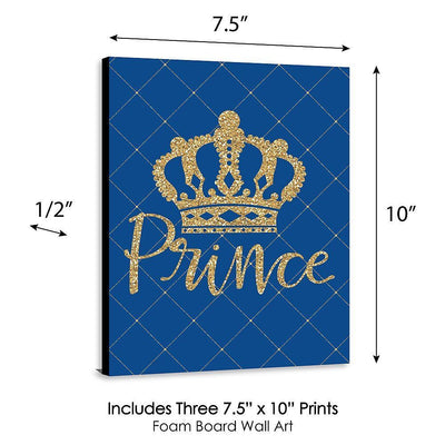 Royal Prince Charming - Baby Boy Nursery Wall Art & Kids Room Decor - 7.5 x 10 inches - Set of 3 Prints